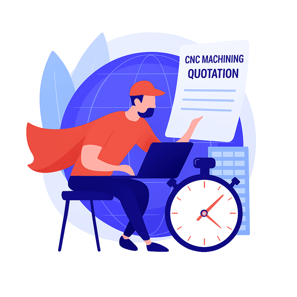 a man making a cnc quotation in front of the computer.